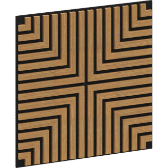 Akustický nástěnný panel Mexen Linea 02 60 x 60 cm (4 ks), plsť 9 mm, technická dýha, klasický dub - S110-60607-02-041
