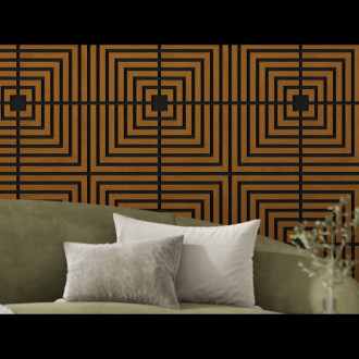 Akustický nástěnný panel Mexen Linea 02 60 x 60 cm (4 ks), plsť 9 mm, technická dýha, přírodní dub - S110-60607-02-042