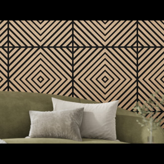 Mexen Linea 03 panel ścienny akustyczny 60 x 60 cm (4szt.), filc 9 mm, fornir techniczny, Bielony Dąb - S110-60607-03-040
