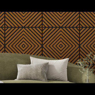 Akustický nástěnný panel Mexen Linea 03 60 x 60 cm (4 ks), plsť 9 mm, technická dýha, přírodní dub - S110-60607-03-042