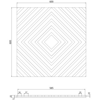 Akustický nástěnný panel Mexen Linea 03 60 x 60 cm (4 ks), plsť 9 mm, technická dýha, přírodní dub - S110-60607-03-042