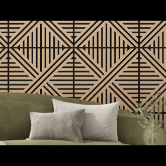 Akustický nástěnný panel Mexen Linea 05 60 x 60 cm (4 ks), plsť 9 mm, technická dýha, bělený dub - S110-60607-05-040