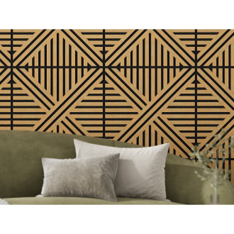 Mexen Linea 05 panel ścienny akustyczny 60 x 60 cm (4szt.), filc 9 mm, fornir techniczny, Dąb Classic - S110-60607-05-041