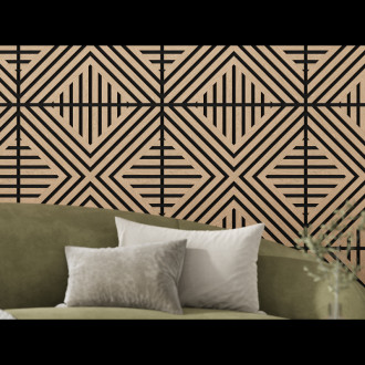 Mexen Linea 06 panel ścienny akustyczny 60 x 60 cm (4szt.), filc 9 mm, fornir techniczny, Bielony Dąb - S110-60607-06-040