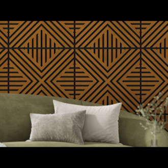Akustický nástěnný panel Mexen Linea 06 60 x 60 cm (4 ks), plsť 9 mm, technická dýha, přírodní dub - S110-60607-06-042