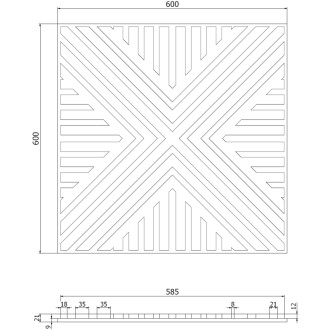 Akustický nástěnný panel Mexen Linea 06 60 x 60 cm (4 ks), plsť 9 mm, technická dýha, přírodní dub - S110-60607-06-042