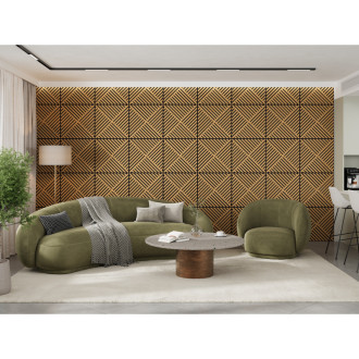 Akustický nástěnný panel Mexen Linea 08 60 x 60 cm (4 ks), plsť 9 mm, technická dýha, klasický dub - S110-60607-08-041