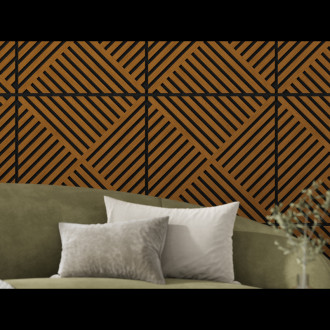 Akustický nástěnný panel Mexen Linea 08 60 x 60 cm (4 ks), plsť 9 mm, technická dýha, přírodní dub - S110-60607-08-042