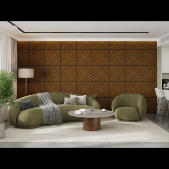 Akustický nástěnný panel Mexen Linea 08 60 x 60 cm (4 ks), plsť 9 mm, technická dýha, přírodní dub - S110-60607-08-042
