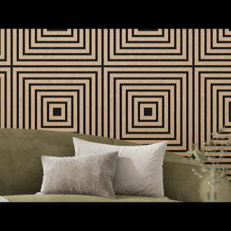 Mexen Linea 13 panel ścienny akustyczny 60 x 60 cm (4szt.), filc 9 mm, fornir techniczny, Bielony Dąb - S110-60607-13-040