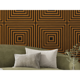 Akustický nástěnný panel Mexen Linea 13 60 x 60 cm (4 ks), plsť 9 mm, technická dýha, přírodní dub - S110-60607-13-042
