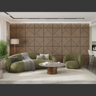 Mexen Linea 25 panel ścienny akustyczny 60 x 60 cm (4szt.), filc 9 mm, fornir techniczny, Bielony Dąb - S110-60607-25-040