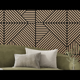 Mexen Linea 25 panel ścienny akustyczny 60 x 60 cm (4szt.), filc 9 mm, fornir techniczny, Bielony Dąb - S110-60607-25-040