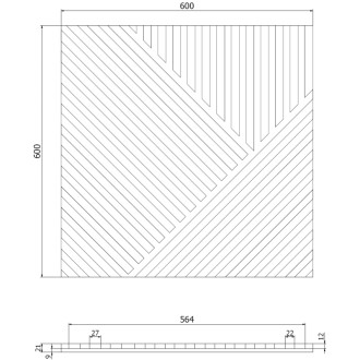 Mexen Linea 25 panel ścienny akustyczny 60 x 60 cm (4szt.), filc 9 mm, fornir techniczny, Bielony Dąb - S110-60607-25-040