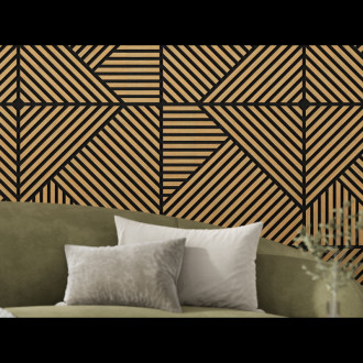Mexen Linea 25 panel ścienny akustyczny 60 x 60 cm (4szt.), filc 9 mm, fornir techniczny, Dąb Classic - S110-60607-25-041