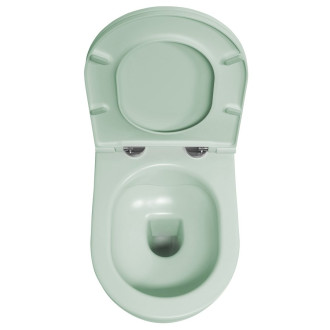 INFINITY závěsná WC mísa, Rimless, 36,5x53cm, zelená mint 10NF02005-2T