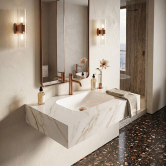 Nástěnné umyvadlo REA Aresa Grey Gold 80