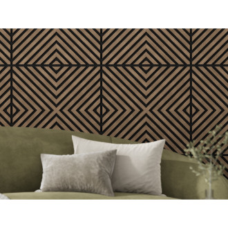 Mexen Linea 01 panel ścienny akustyczny 60 x 60 cm (4szt.), filc 9 mm, fornir techniczny, Ciemny Orzech - S110-60607-01-044