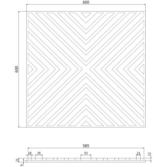 Mexen Linea 01 panel ścienny akustyczny 60 x 60 cm (4szt.), filc 9 mm, fornir techniczny, Ciemny Orzech - S110-60607-01-044