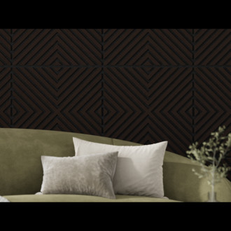 Akustický nástěnný panel Mexen Linea 01 60 x 60 cm (4 ks), plsť 9 mm, technická dýha, Černý dub - S110-60607-01-046