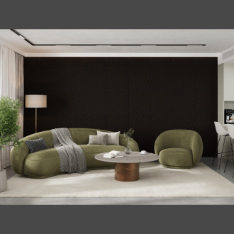 Akustický nástěnný panel Mexen Linea 01 60 x 60 cm (4 ks), plsť 9 mm, technická dýha, Černý dub - S110-60607-01-046