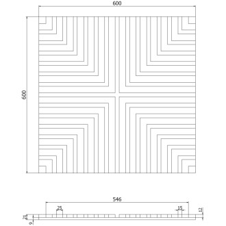 Mexen Linea 02 panel ścienny akustyczny 60 x 60 cm (4szt.), filc 9 mm, fornir techniczny, Szary Dąb - S110-60607-02-043