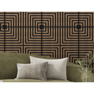 Mexen Linea 02 panel ścienny akustyczny 60 x 60 cm (4szt.), filc 9 mm, fornir techniczny, Ciemny Orzech - S110-60607-02-044