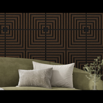Mexen Linea 02 panel ścienny akustyczny 60 x 60 cm (4szt.), filc 9 mm, fornir techniczny, Dąb Mocca - S110-60607-02-045