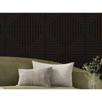 Akustický nástěnný panel Mexen Linea 02 60 x 60 cm (4 ks), plsť 9 mm, technická dýha, Černý dub - S110-60607-02-046