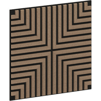 Akustický nástěnný panel Mexen Linea 02 60 x 60 cm (4 ks), plsť 9 mm, technická dýha, světlý ořech - S110-60607-02-047