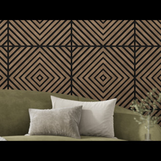 Mexen Linea 03 panel ścienny akustyczny 60 x 60 cm (4szt.), filc 9 mm, fornir techniczny, Ciemny Orzech - S110-60607-03-044