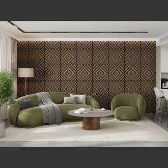 Mexen Linea 03 panel ścienny akustyczny 60 x 60 cm (4szt.), filc 9 mm, fornir techniczny, Ciemny Orzech - S110-60607-03-044