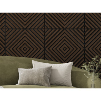 Mexen Linea 03 panel ścienny akustyczny 60 x 60 cm (4szt.), filc 9 mm, fornir techniczny, Dąb Mocca - S110-60607-03-045