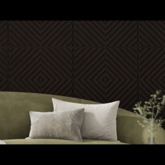 Akustický nástěnný panel Mexen Linea 03 60 x 60 cm (4 ks), plsť 9 mm, technická dýha, Černý dub - S110-60607-03-046