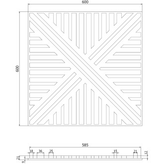 Mexen Linea 05 panel ścienny akustyczny 60 x 60 cm (4szt.), filc 9 mm, fornir techniczny, Szary Dąb - S110-60607-05-043