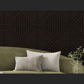 Akustický nástěnný panel Mexen Linea 05 60 x 60 cm (4 ks), plsť 9 mm, technická dýha, Černý dub - S110-60607-05-046