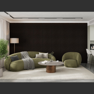 Akustický nástěnný panel Mexen Linea 05 60 x 60 cm (4 ks), plsť 9 mm, technická dýha, Černý dub - S110-60607-05-046