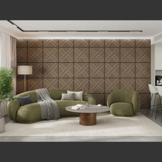 Akustický nástěnný panel Mexen Linea 05 60 x 60 cm (4 ks), plsť 9 mm, technická dýha, světlý ořech - S110-60607-05-047