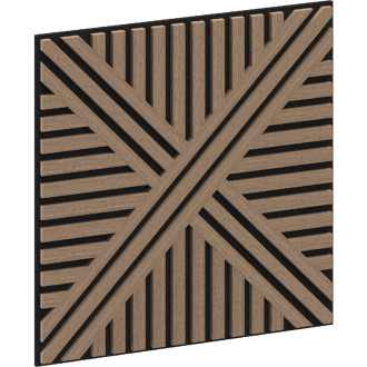 Akustický nástěnný panel Mexen Linea 05 60 x 60 cm (4 ks), plsť 9 mm, technická dýha, světlý ořech - S110-60607-05-047