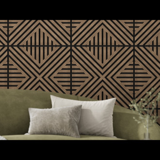 Mexen Linea 06 panel ścienny akustyczny 60 x 60 cm (4szt.), filc 9 mm, fornir techniczny, Ciemny Orzech - S110-60607-06-044