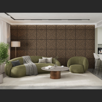 Mexen Linea 06 panel ścienny akustyczny 60 x 60 cm (4szt.), filc 9 mm, fornir techniczny, Ciemny Orzech - S110-60607-06-044
