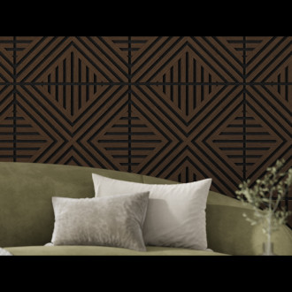 Mexen Linea 06 panel ścienny akustyczny 60 x 60 cm (4szt.), filc 9 mm, fornir techniczny, Dąb Mocca - S110-60607-06-045