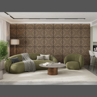 Akustický nástěnný panel Mexen Linea 06 60 x 60 cm (4 ks), plsť 9 mm, technická dýha, světlý ořech - S110-60607-06-047