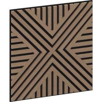 Akustický nástěnný panel Mexen Linea 06 60 x 60 cm (4 ks), plsť 9 mm, technická dýha, světlý ořech - S110-60607-06-047