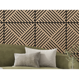 Akustický nástěnný panel Mexen Linea 08 60 x 60 cm (4 ks), plsť 9 mm, technická dýha, bělený dub - S110-60607-08-040