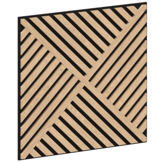 Akustický nástěnný panel Mexen Linea 08 60 x 60 cm (4 ks), plsť 9 mm, technická dýha, bělený dub - S110-60607-08-040