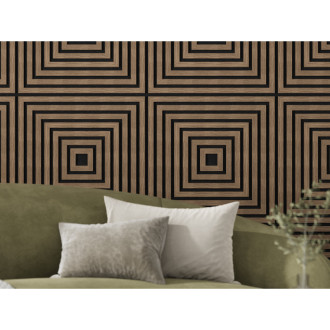 Mexen Linea 13 panel ścienny akustyczny 60 x 60 cm (4szt.), filc 9 mm, fornir techniczny, Ciemny Orzech - S110-60607-13-044