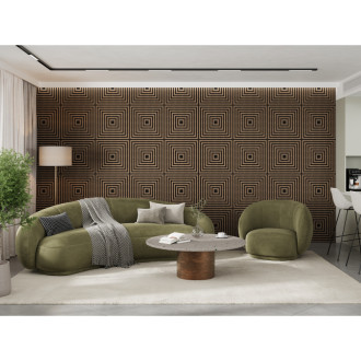 Mexen Linea 13 panel ścienny akustyczny 60 x 60 cm (4szt.), filc 9 mm, fornir techniczny, Ciemny Orzech - S110-60607-13-044