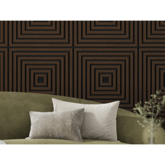 Mexen Linea 13 panel ścienny akustyczny 60 x 60 cm (4szt.), filc 9 mm, fornir techniczny, Dąb Mocca - S110-60607-13-045