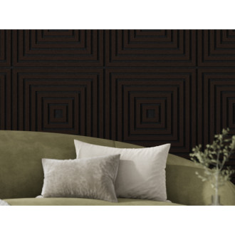 Akustický nástěnný panel Mexen Linea 13 60 x 60 cm (4 ks), plsť 9 mm, technická dýha, Černý dub - S110-60607-13-046